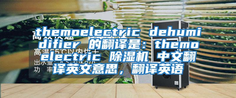 themoelectric dehumidifier 的翻譯是：themoelectric 除濕機(jī) 中文翻譯英文意思，翻譯英語(yǔ)