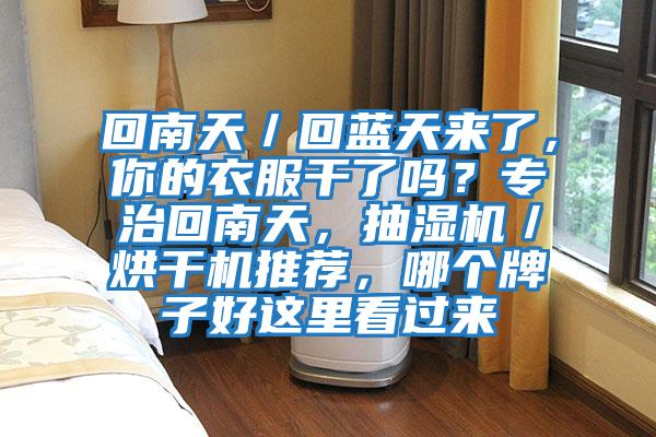 回南天／回藍天來了，你的衣服干了嗎？專治回南天，抽濕機／烘干機推薦，哪個牌子好這里看過來